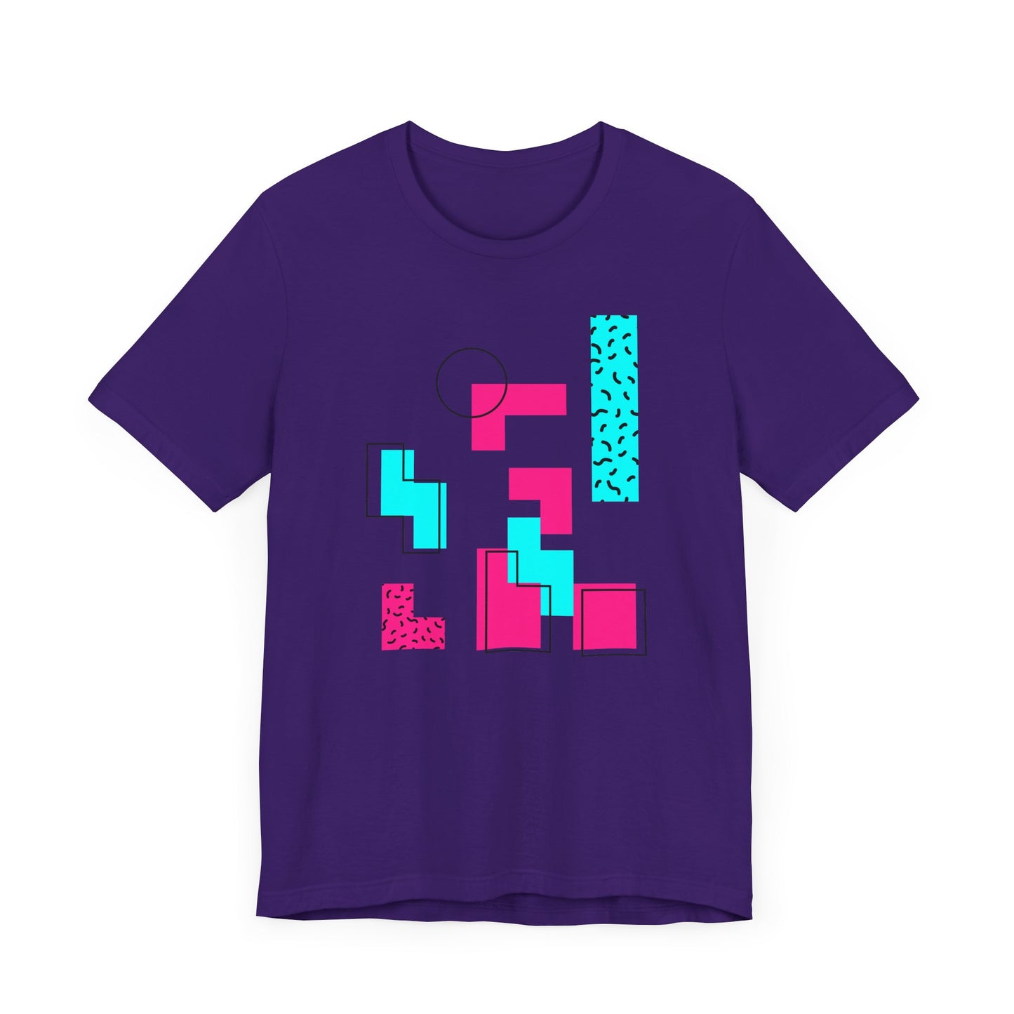 Tetris-Inspired Short Sleeve T-Shirt - Retro Gaming Nostalgia