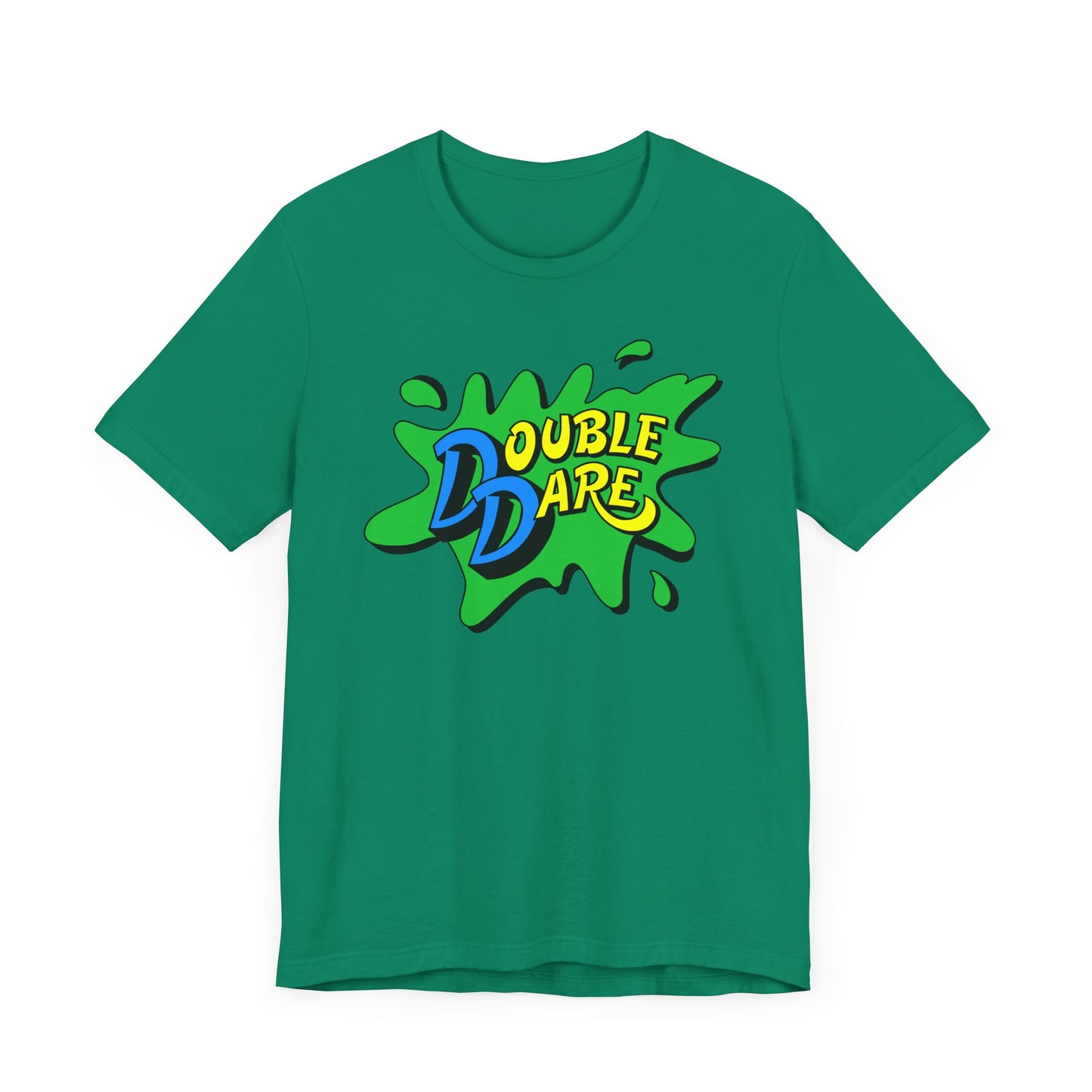 Double Dare Short Sleeve Tee Shirt - 80s Nickelodeon Inspired Game Show Nostalgia