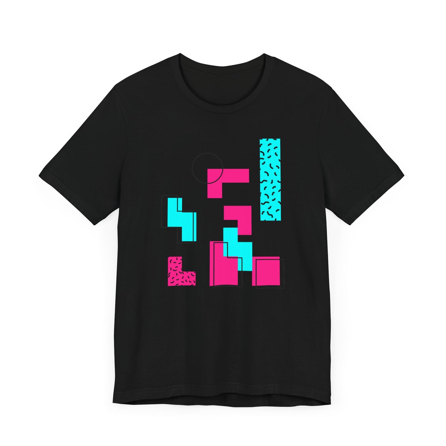 Tetris-Inspired Short Sleeve T-Shirt - Retro Gaming Nostalgia