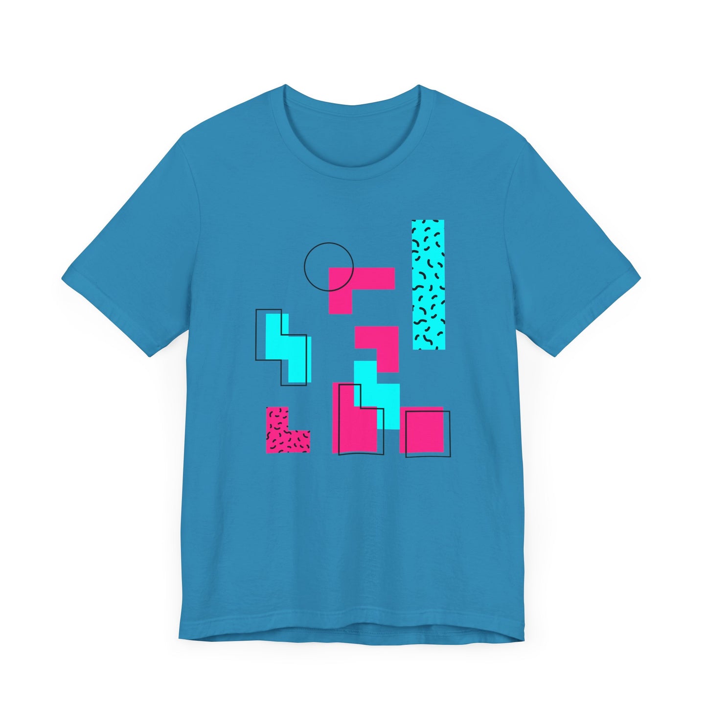 Tetris-Inspired Short Sleeve T-Shirt - Retro Gaming Nostalgia