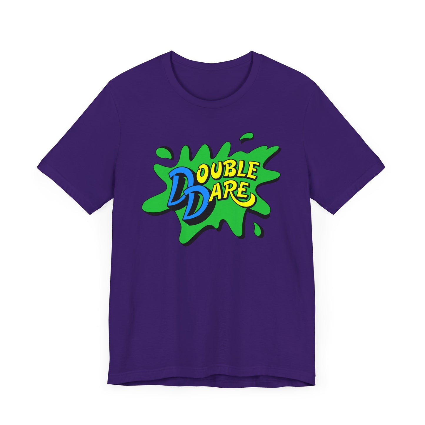 Double Dare Short Sleeve Tee Shirt - 80s Nickelodeon Inspired Game Show Nostalgia