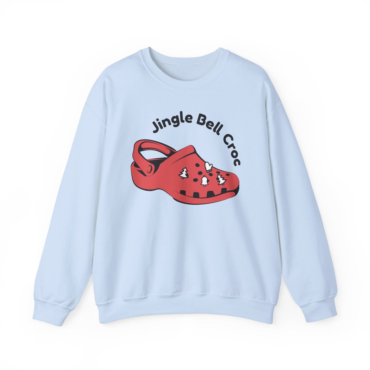 Funny Jingle Bell Croc Crewneck Sweatshirt - Holiday Cheer with a Twist