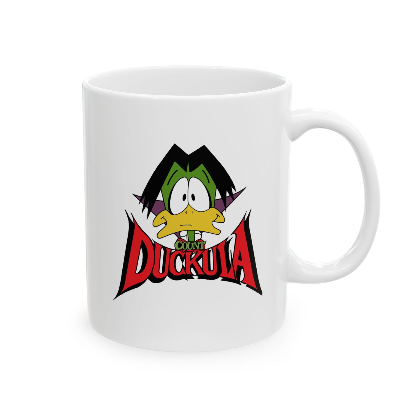 Count Duckula Ceramic Coffee Mug – Classic 80s Cartoon Vampire Duck