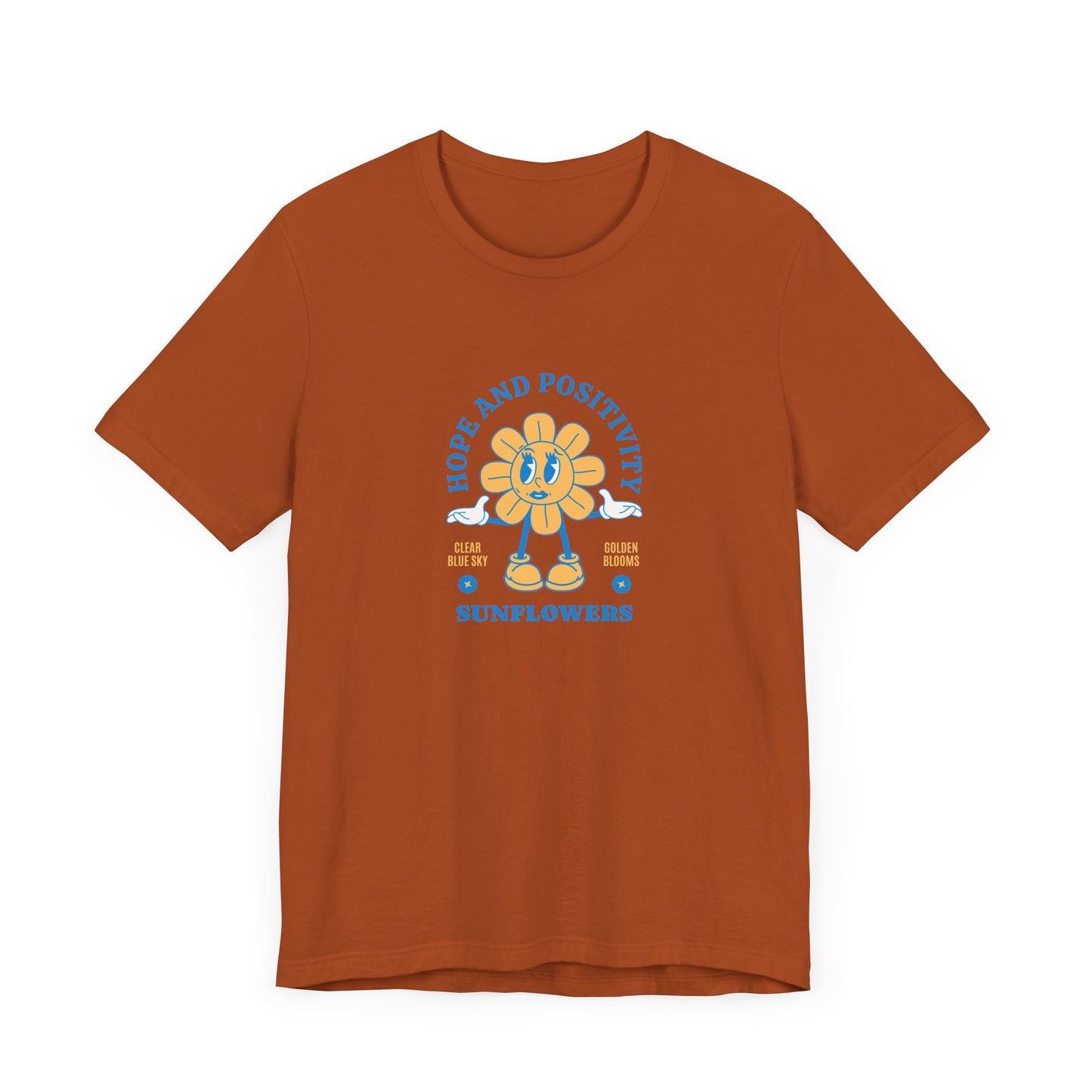 Hope and Positivity Sunflower Short Sleeve Tee Shirt - Brighten Your Day and the World