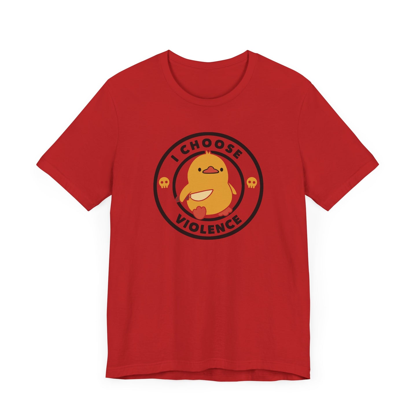 Funny Cute I Choose Violence Short Sleeve Tee Shirt - Humor Meets Playful Frustration