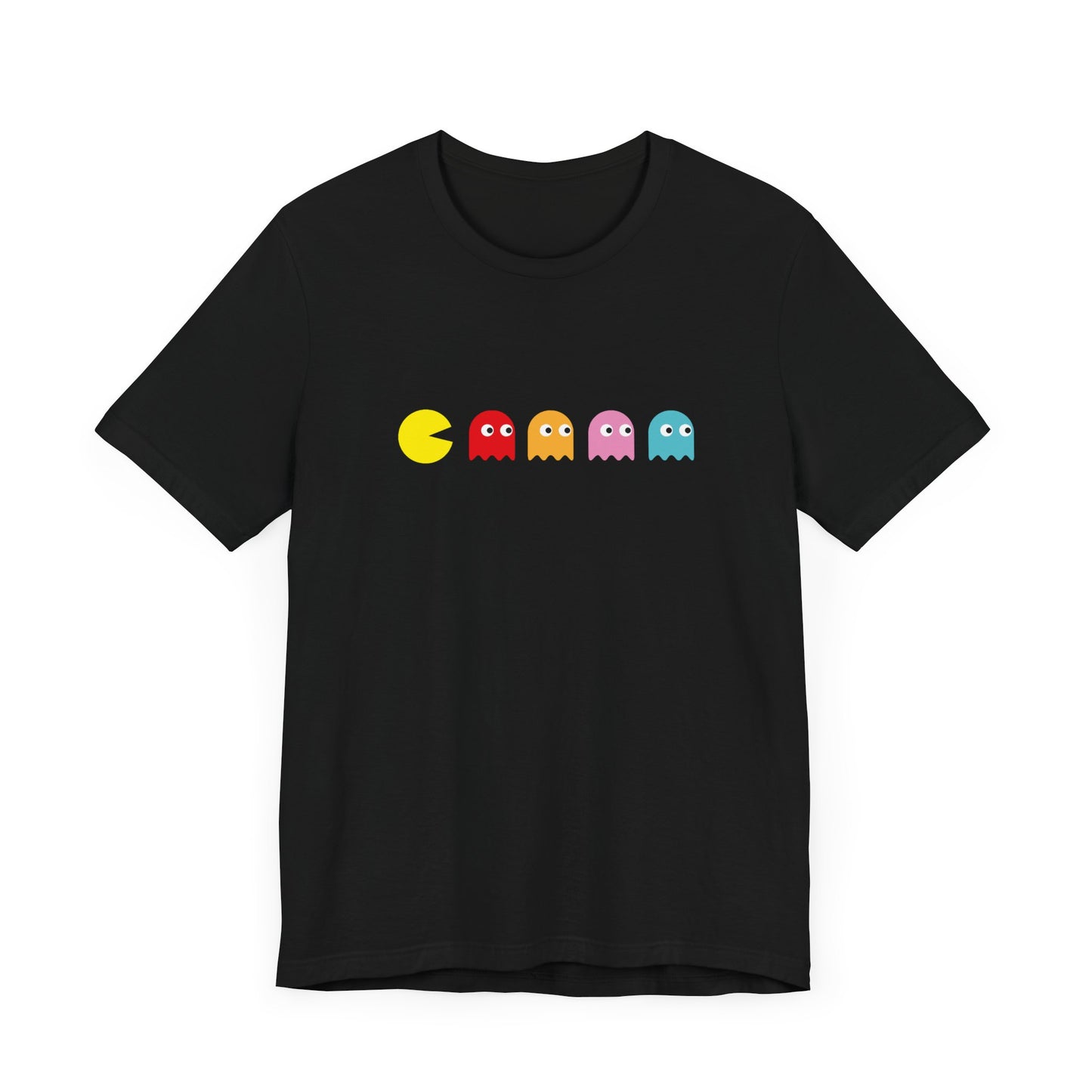 Pac-Man and Ghost Short Sleeve Tee Shirt - Retro Gaming at Its Best