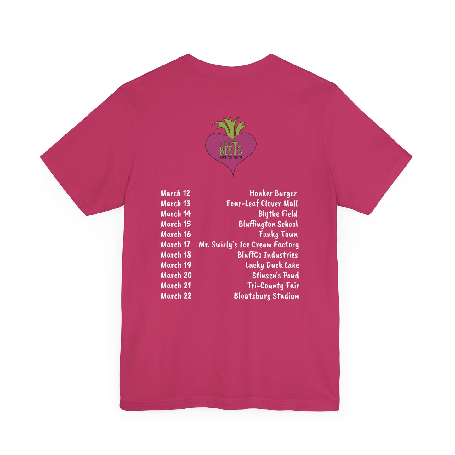 Doug The Beets World Tour '95 Short Sleeve T-Shirt - 90s Cartoon Band Nostalgia