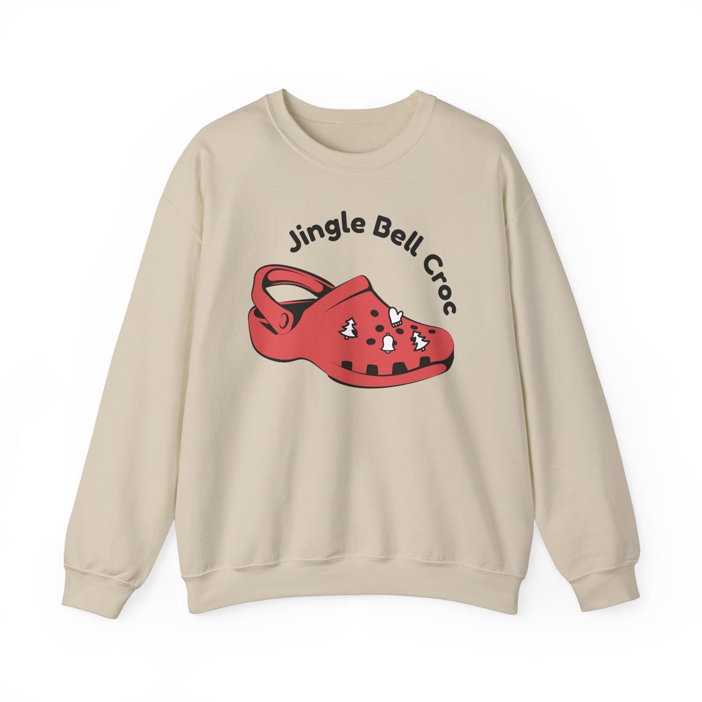 Funny Jingle Bell Croc Crewneck Sweatshirt - Holiday Cheer with a Twist