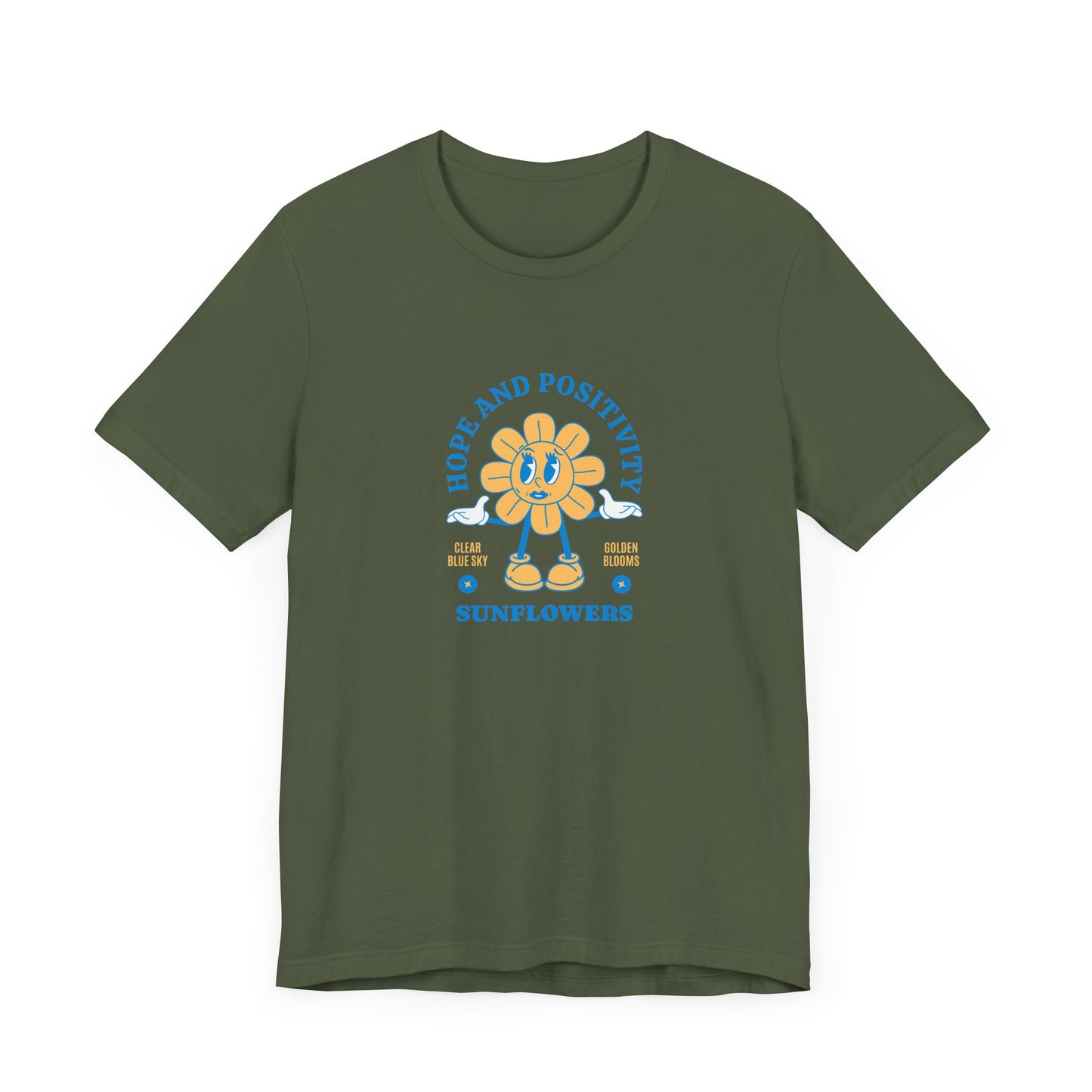 Hope and Positivity Sunflower Short Sleeve Tee Shirt - Brighten Your Day and the World