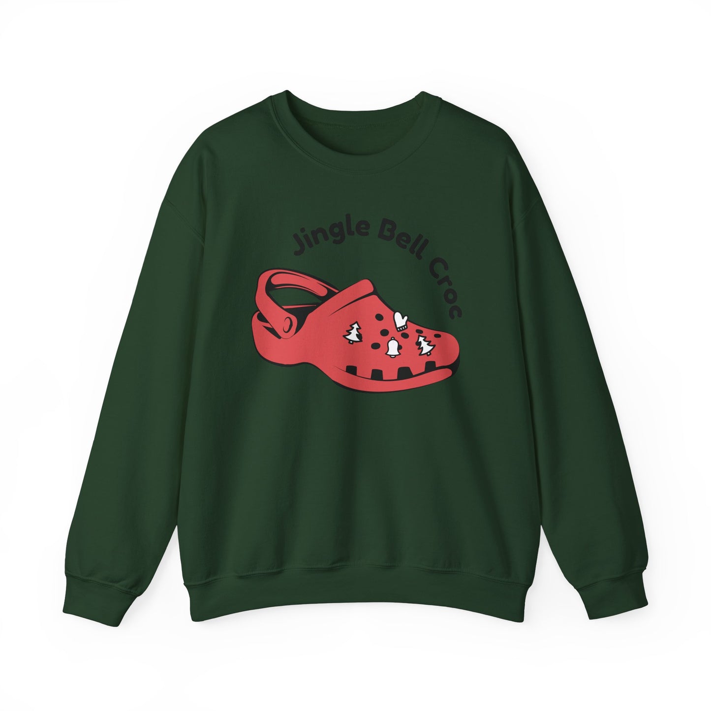 Funny Jingle Bell Croc Crewneck Sweatshirt - Holiday Cheer with a Twist
