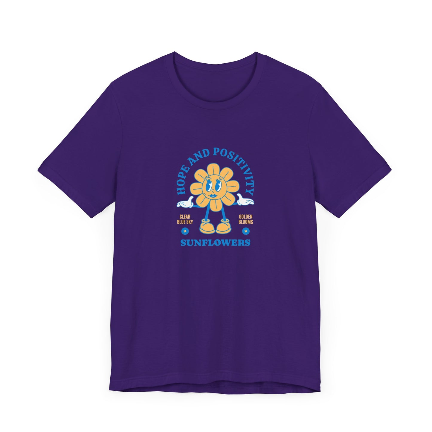 Hope and Positivity Sunflower Short Sleeve Tee Shirt - Brighten Your Day and the World