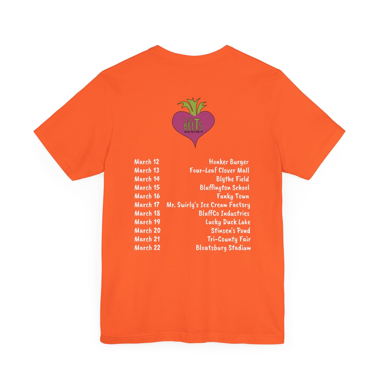 Doug The Beets World Tour '95 Short Sleeve T-Shirt - 90s Cartoon Band Nostalgia