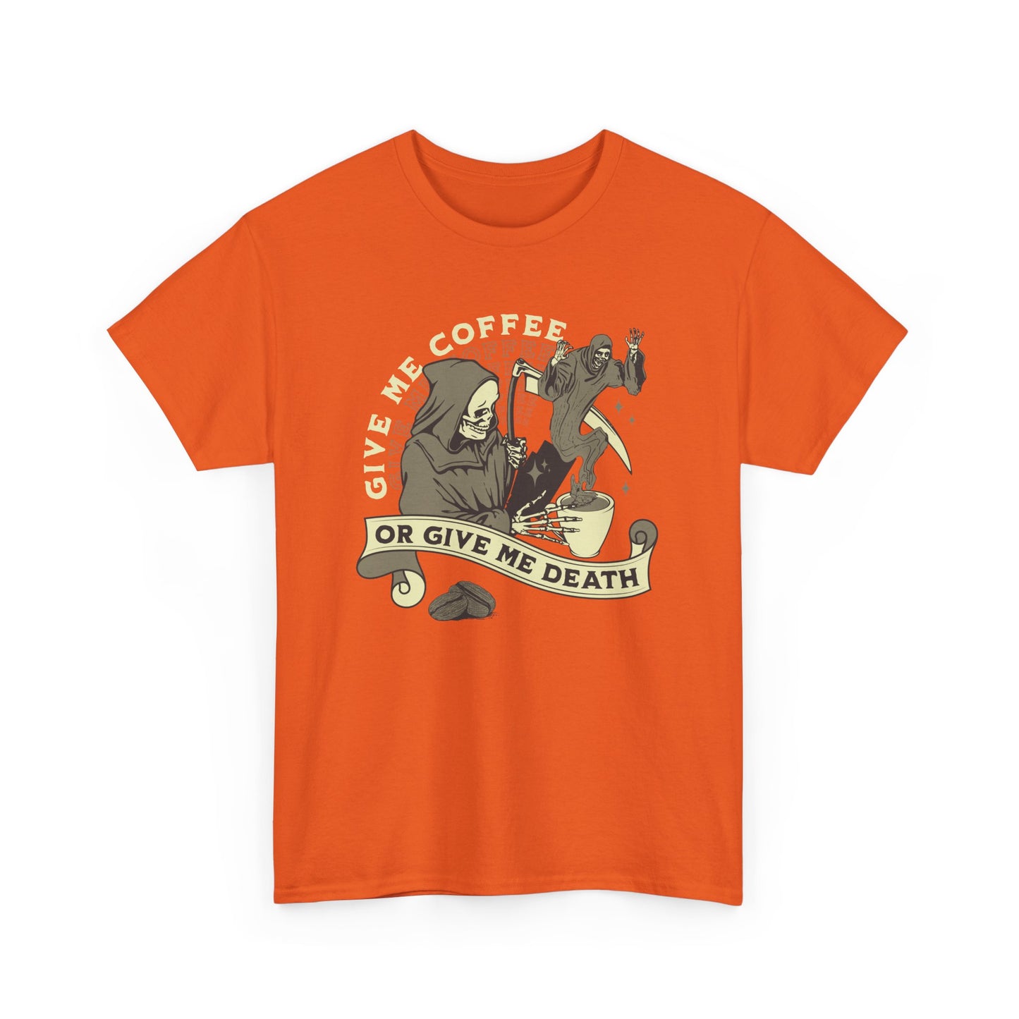 Give Me Coffee or Give Me Death Halloween Tee – Funny Coffee Lover Shirt