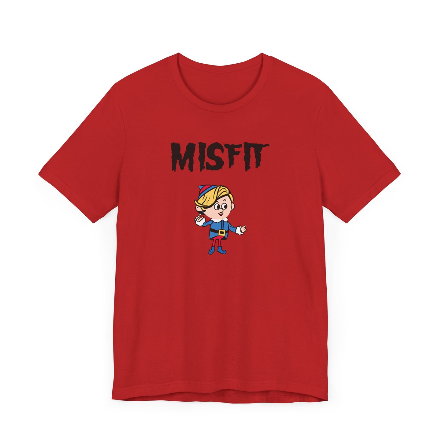 Misfit Christmas Elf Short Sleeve Tee – Holiday Shirt with Horror Punk Style