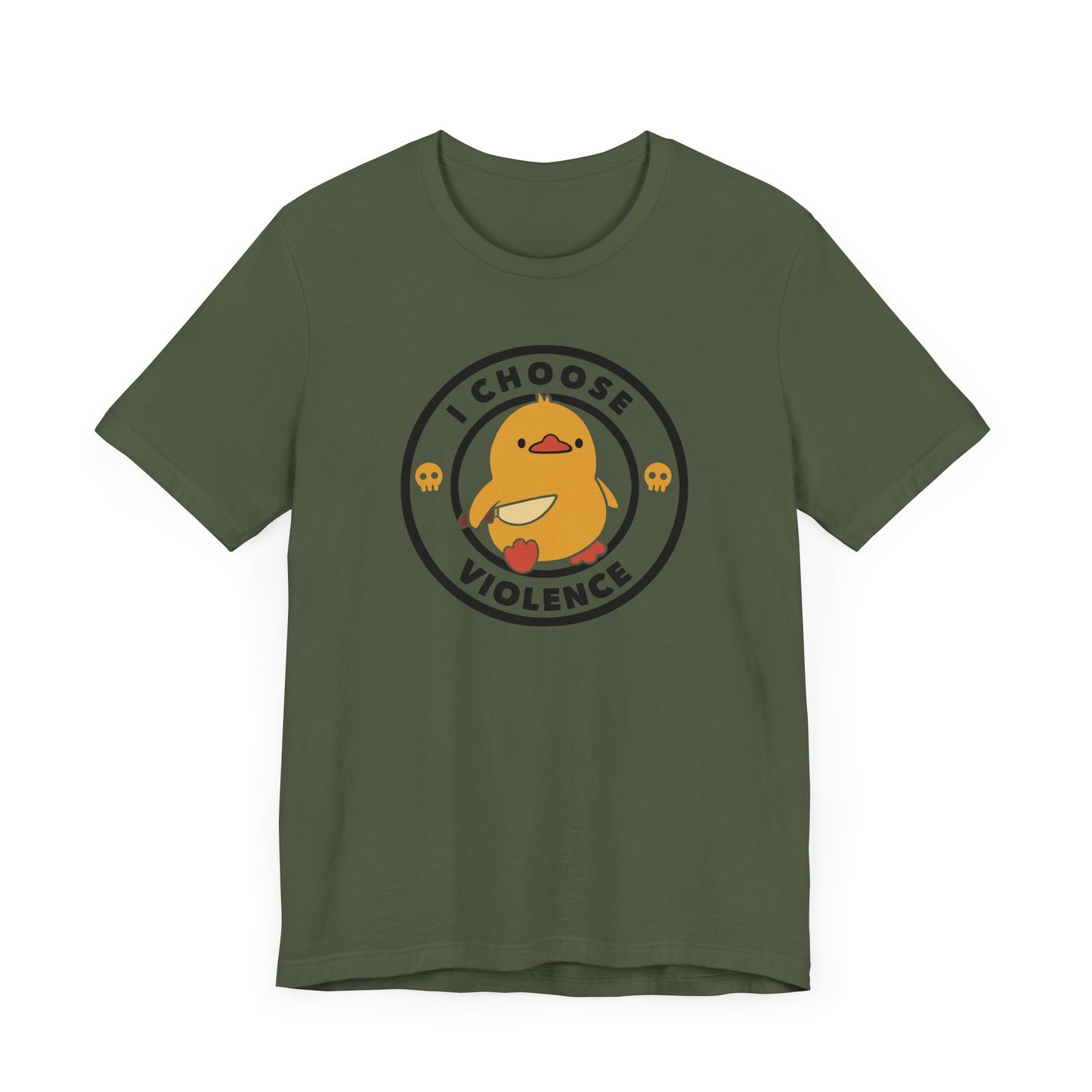 Funny Cute I Choose Violence Short Sleeve Tee Shirt - Humor Meets Playful Frustration