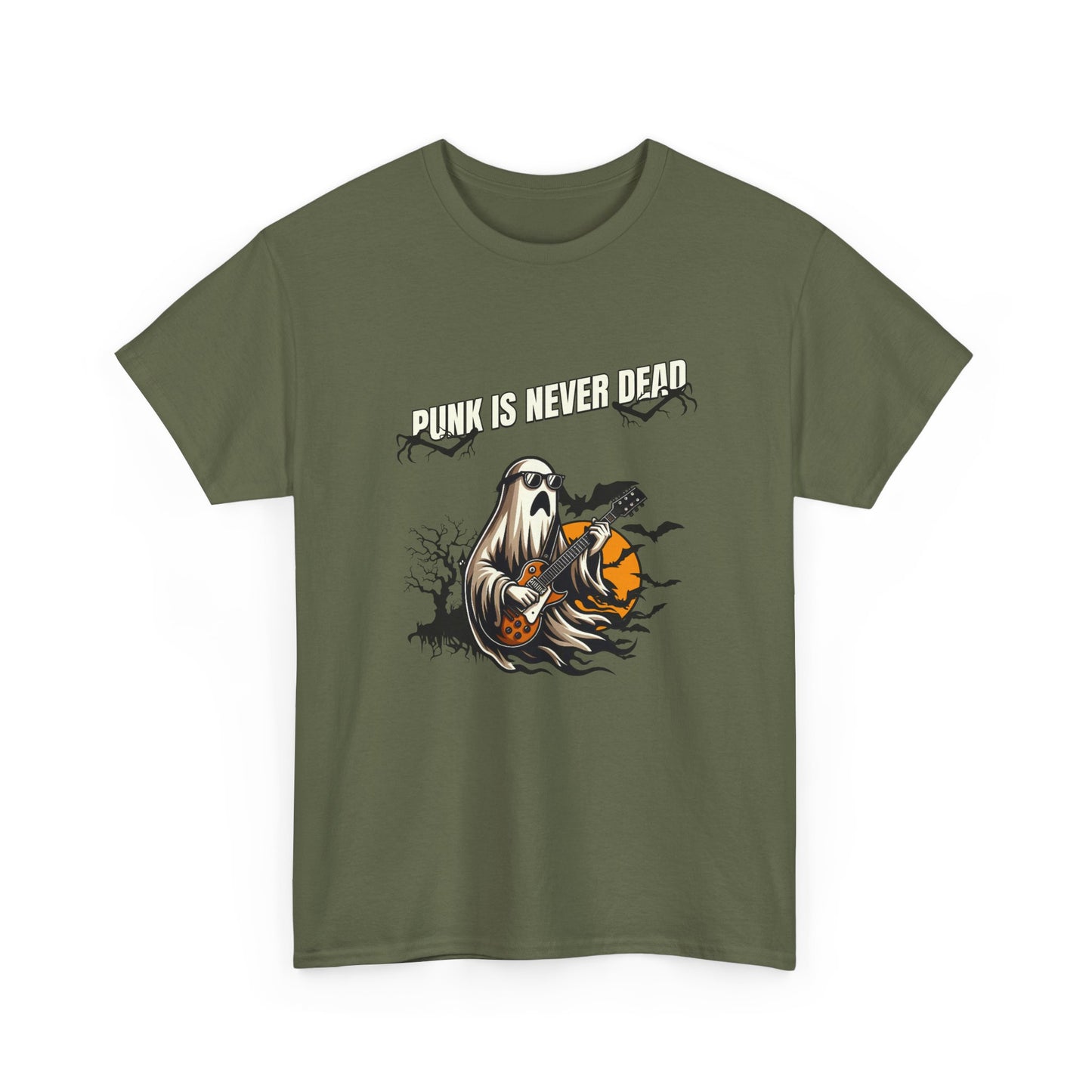 Halloween Ghost Punk is Never Dead Short Sleeve Tee Shirt - Spooky and Punk Forever