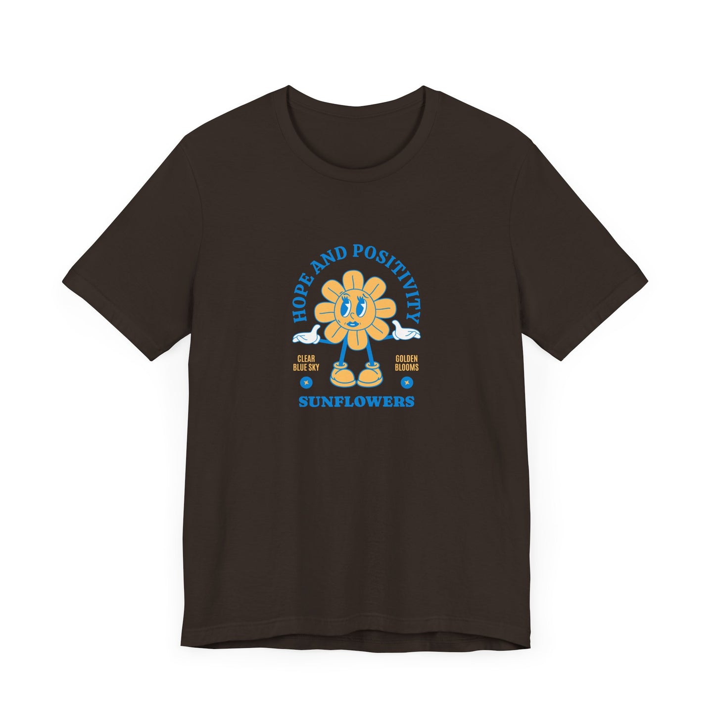Hope and Positivity Sunflower Short Sleeve Tee Shirt - Brighten Your Day and the World