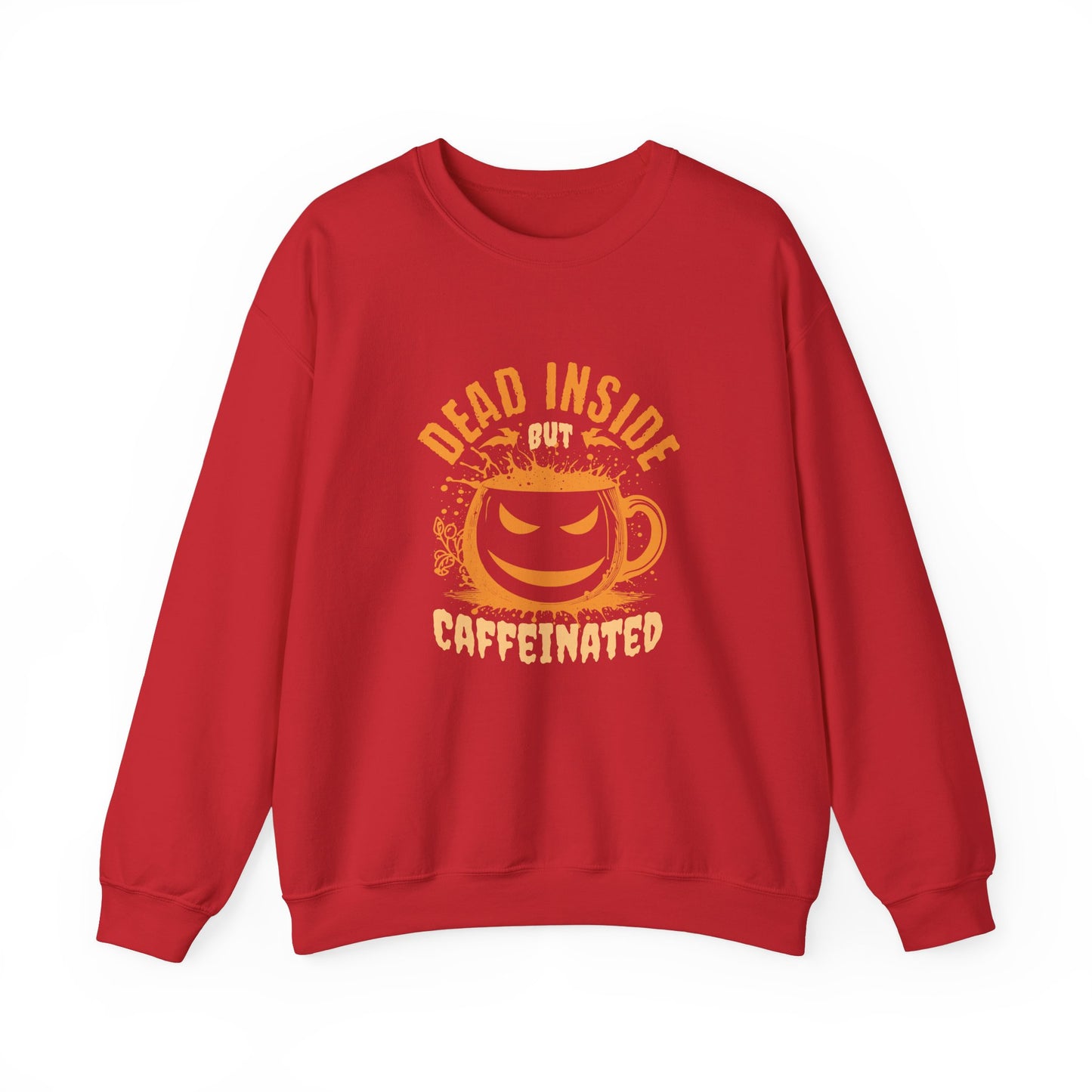 Dead Inside but Caffeinated Crewneck Sweatshirt - For Spooky Season and Beyond