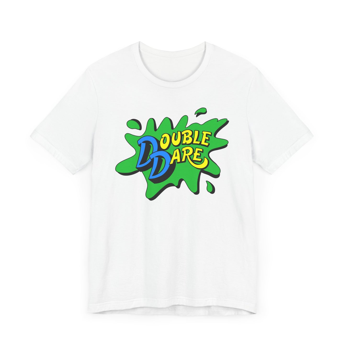 Double Dare Short Sleeve Tee Shirt - 80s Nickelodeon Inspired Game Show Nostalgia