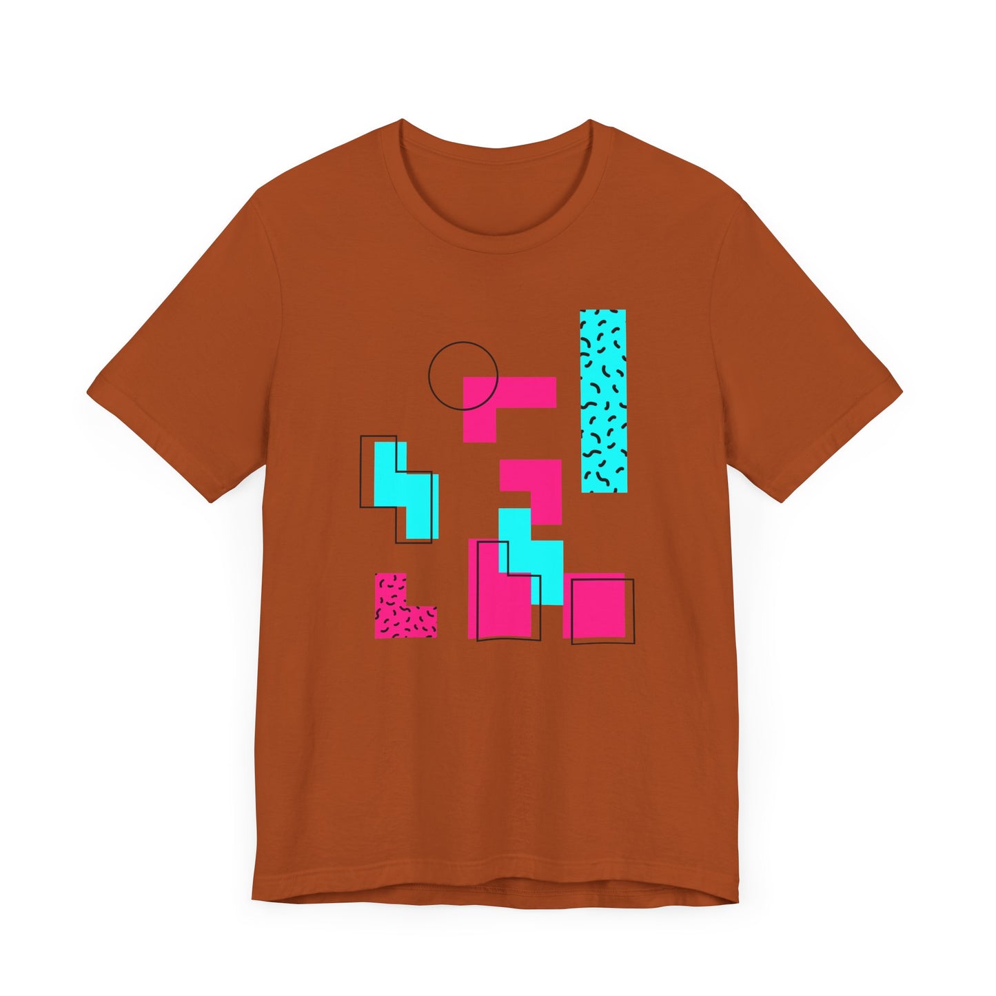 Tetris-Inspired Short Sleeve T-Shirt - Retro Gaming Nostalgia