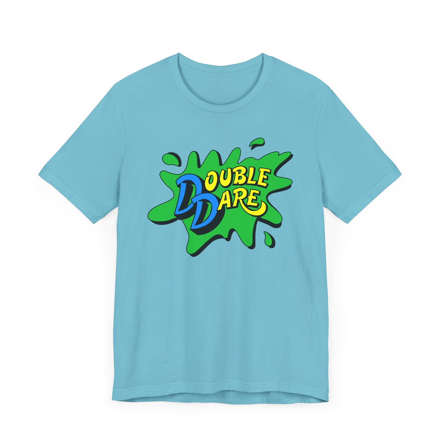 Double Dare Short Sleeve Tee Shirt - 80s Nickelodeon Inspired Game Show Nostalgia