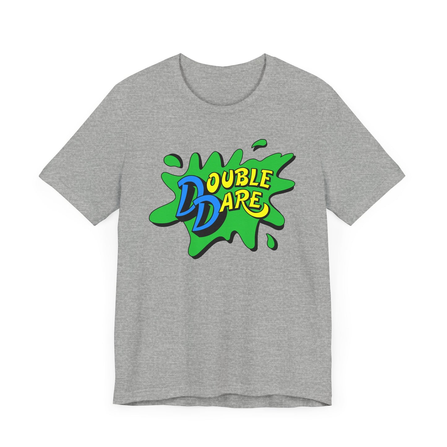 Double Dare Short Sleeve Tee Shirt - 80s Nickelodeon Inspired Game Show Nostalgia