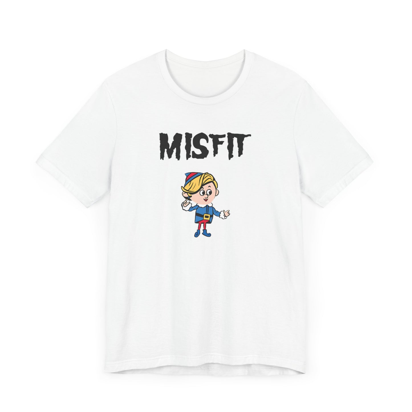 Misfit Christmas Elf Short Sleeve Tee – Holiday Shirt with Horror Punk Style