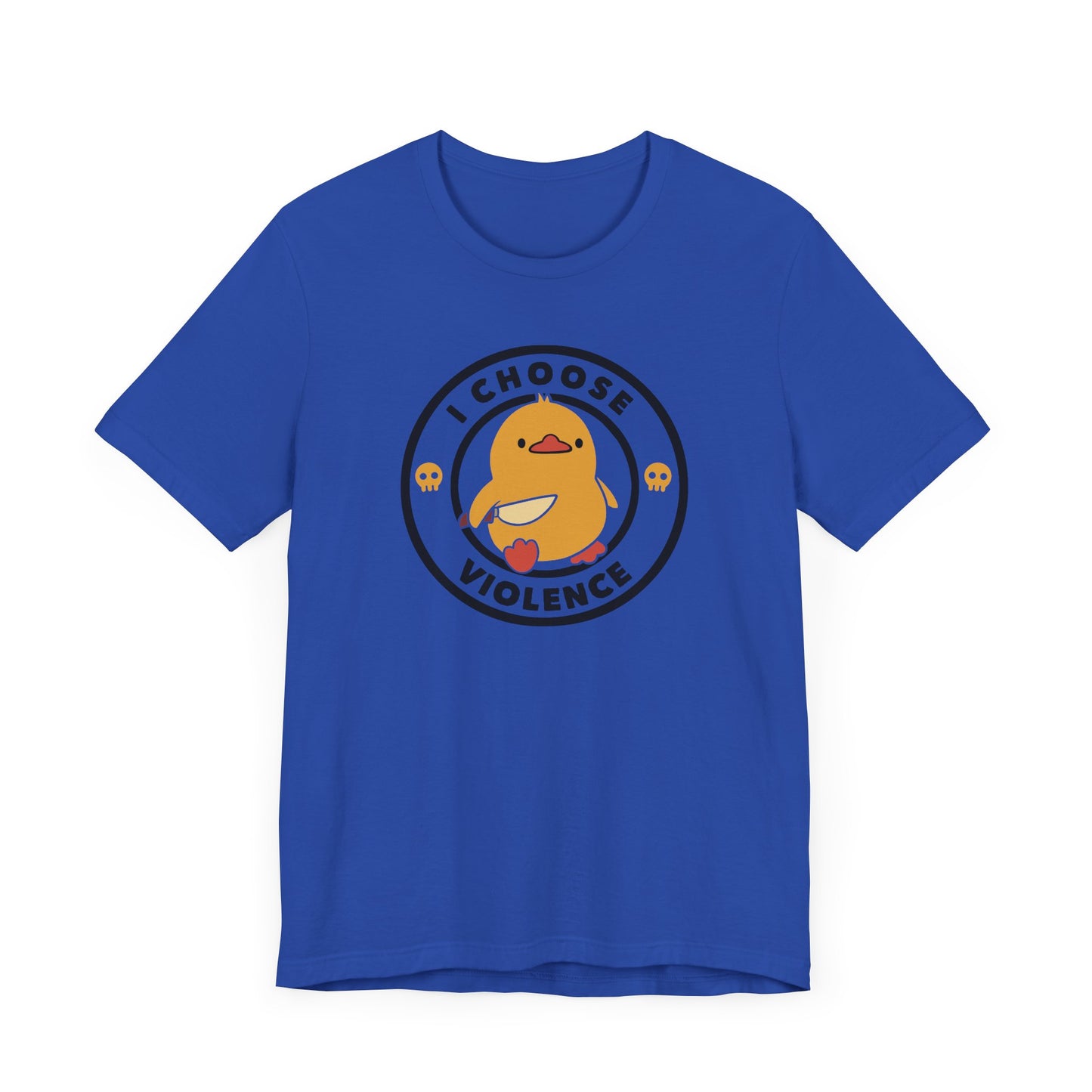 Funny Cute I Choose Violence Short Sleeve Tee Shirt - Humor Meets Playful Frustration