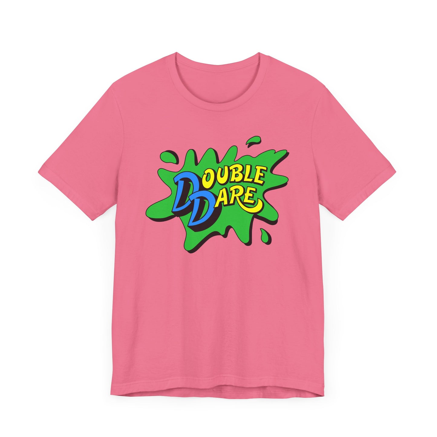Double Dare Short Sleeve Tee Shirt - 80s Nickelodeon Inspired Game Show Nostalgia