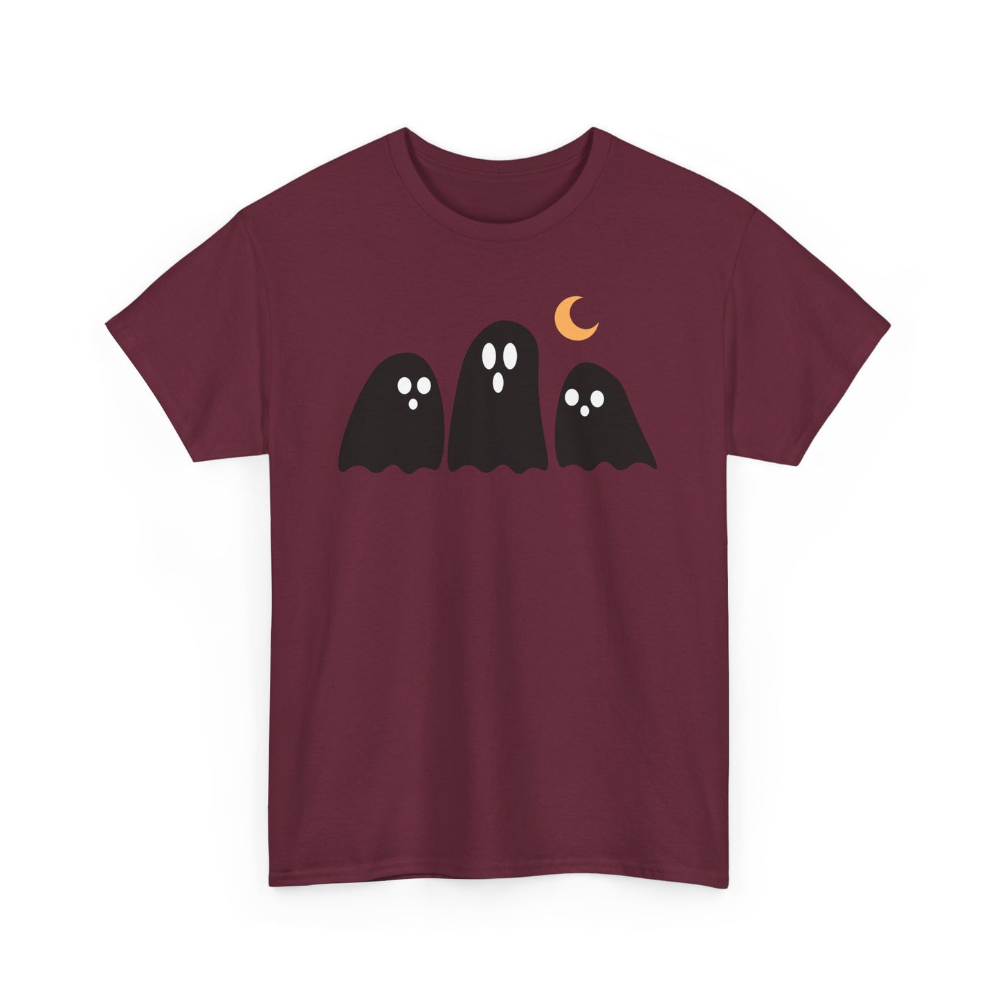 3 Ghosts Short Sleeve Tee Shirt - Cute and Spooky Halloween Fun