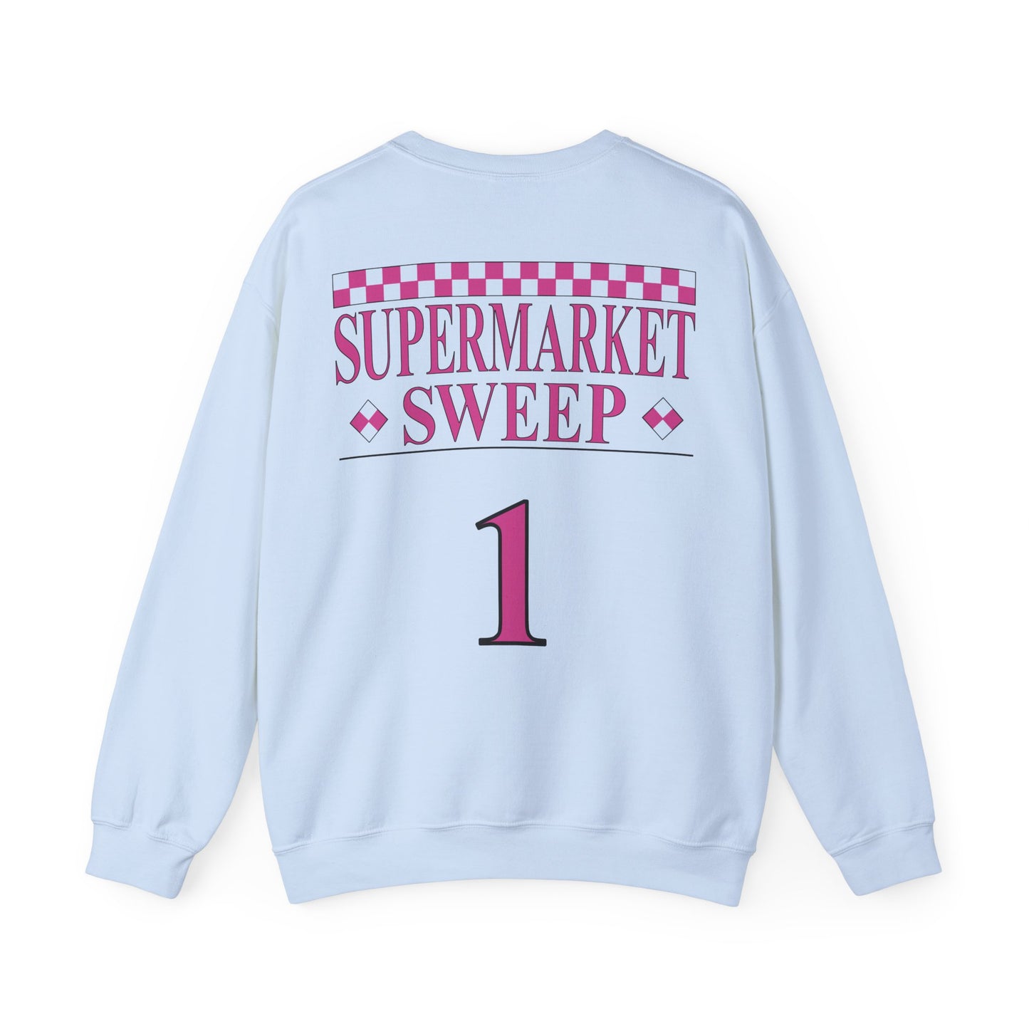 Supermarket Sweep Team 1 Light Blue Sweatshirt – Classic 90s Game Show Replica