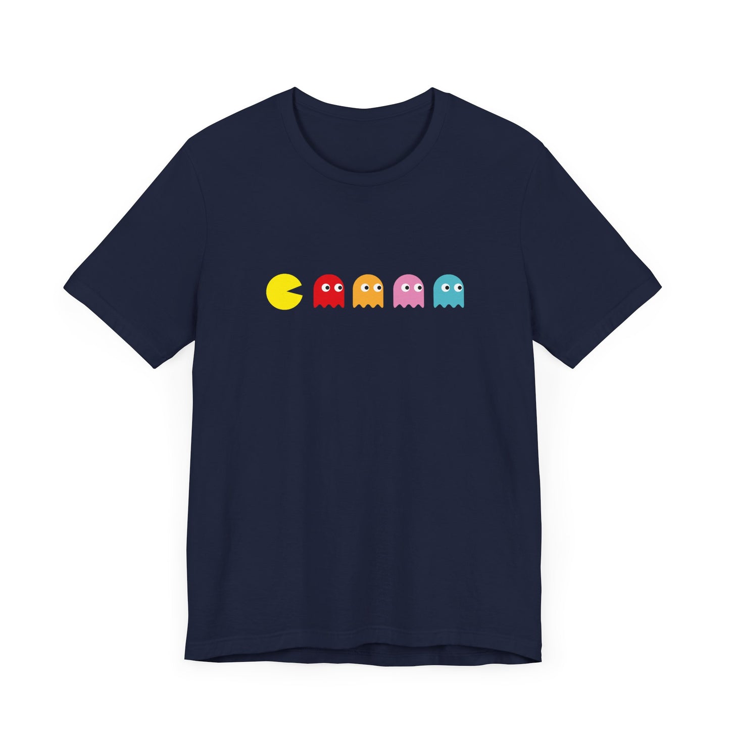 Pac-Man and Ghost Short Sleeve Tee Shirt - Retro Gaming at Its Best