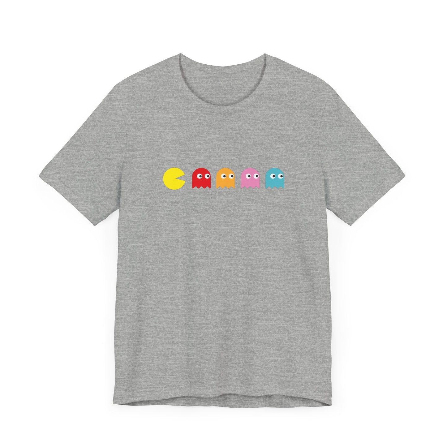 Pac-Man and Ghost Short Sleeve Tee Shirt - Retro Gaming at Its Best