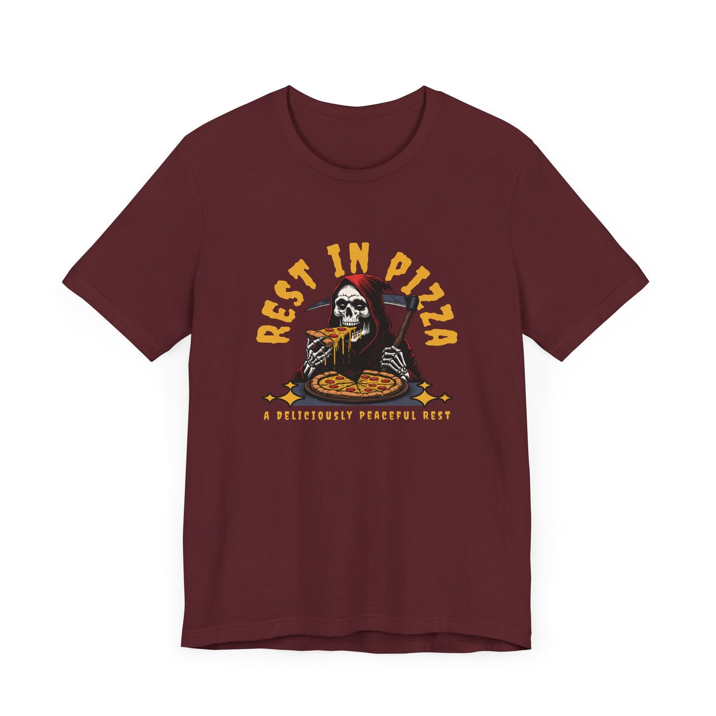 R.I.P. Rest in Pizza Short Sleeve Tee Shirt - A Deliciously Fun Wardrobe Addition