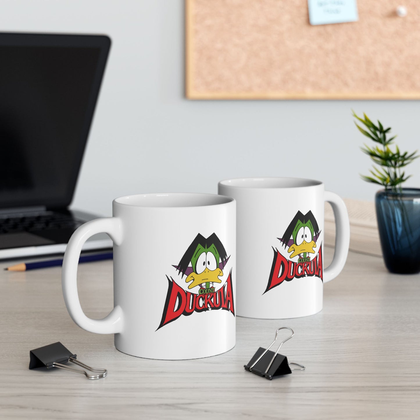 Count Duckula Ceramic Coffee Mug – Classic 80s Cartoon Vampire Duck