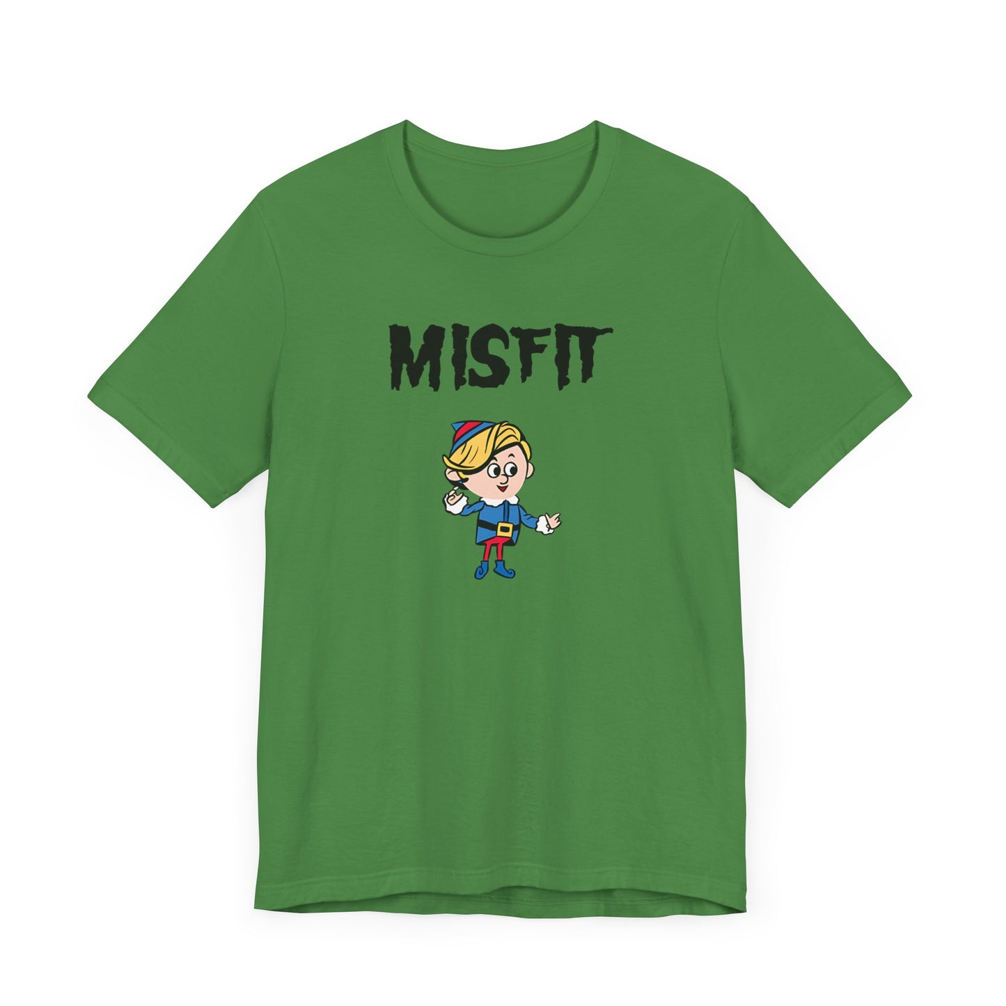 Misfit Christmas Elf Short Sleeve Tee – Holiday Shirt with Horror Punk Style
