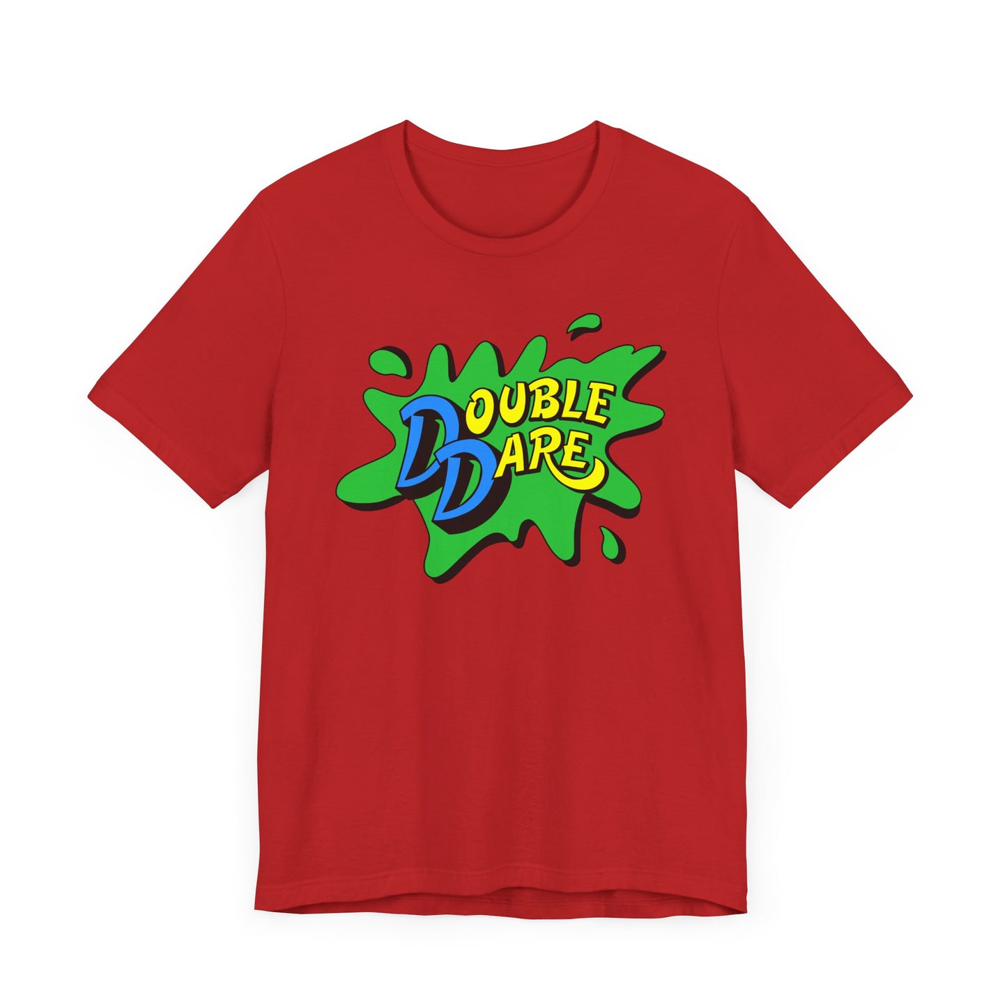 Double Dare Short Sleeve Tee Shirt - 80s Nickelodeon Inspired Game Show Nostalgia