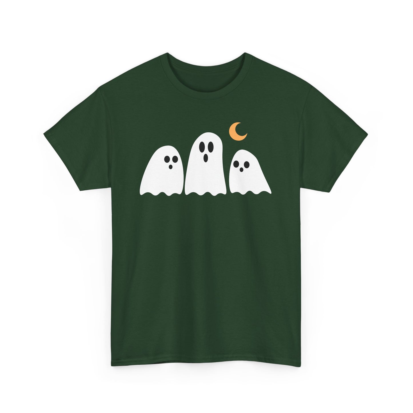 3 Ghosts Short Sleeve Tee Shirt - Cute and Spooky Halloween Fun