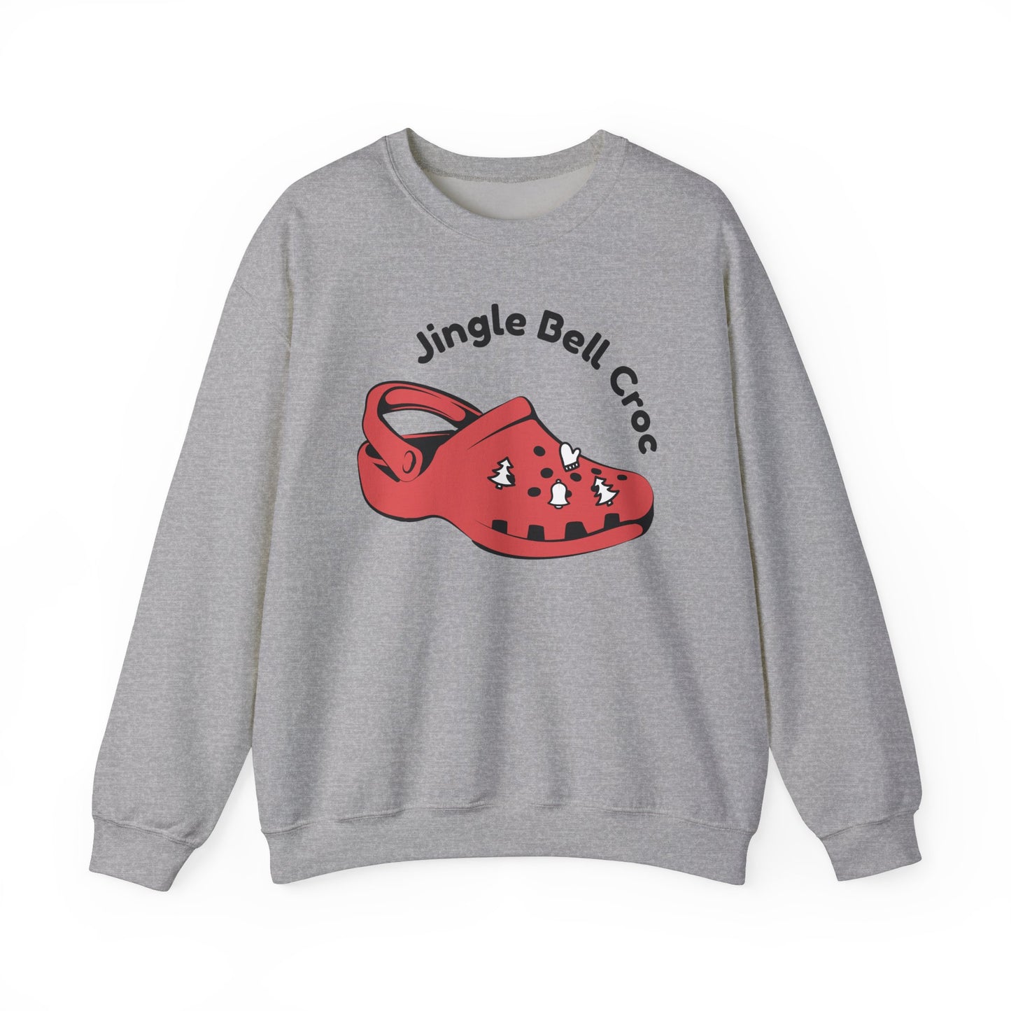Funny Jingle Bell Croc Crewneck Sweatshirt - Holiday Cheer with a Twist