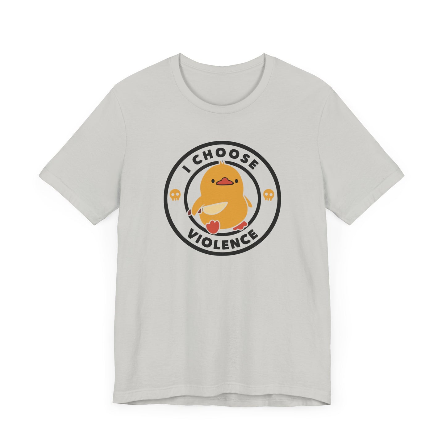 Funny Cute I Choose Violence Short Sleeve Tee Shirt - Humor Meets Playful Frustration