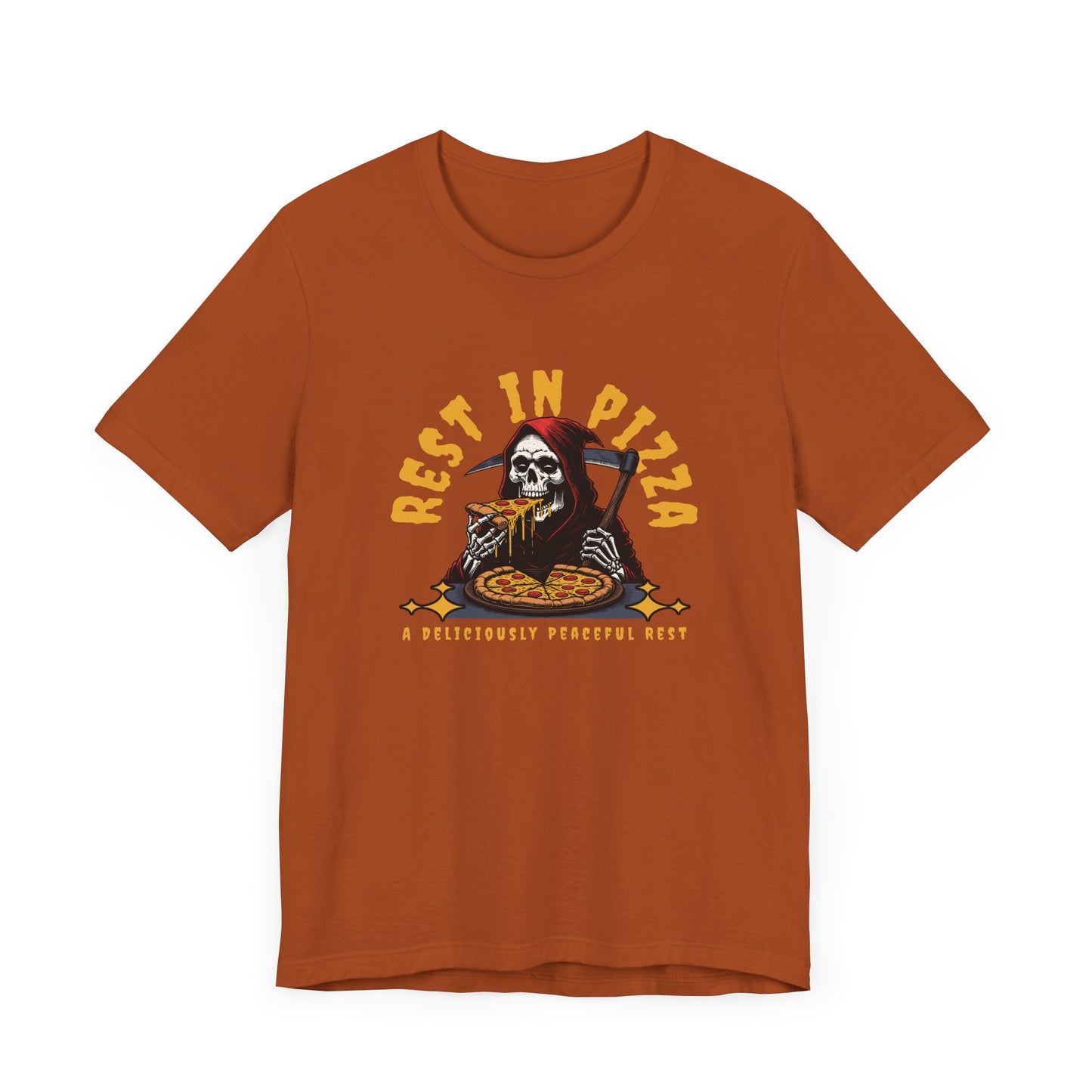 R.I.P. Rest in Pizza Short Sleeve Tee Shirt - A Deliciously Fun Wardrobe Addition