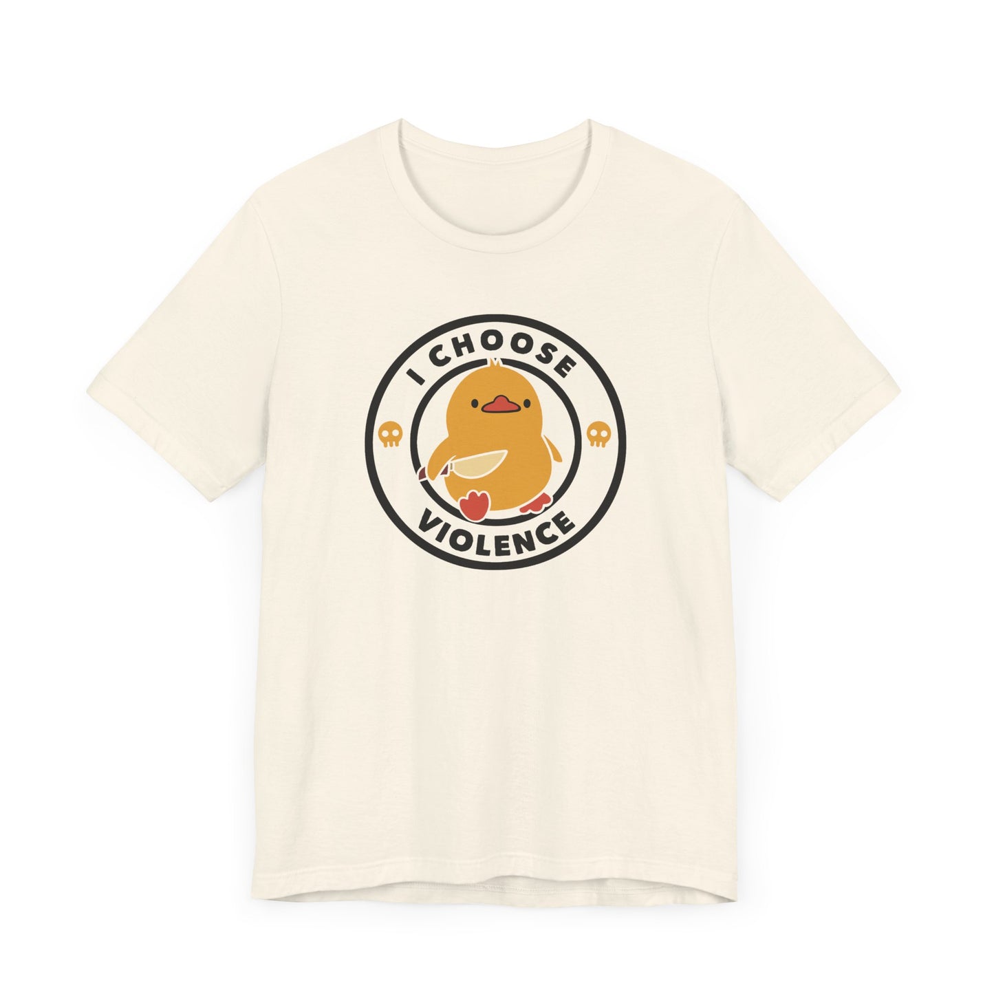 Funny Cute I Choose Violence Short Sleeve Tee Shirt - Humor Meets Playful Frustration