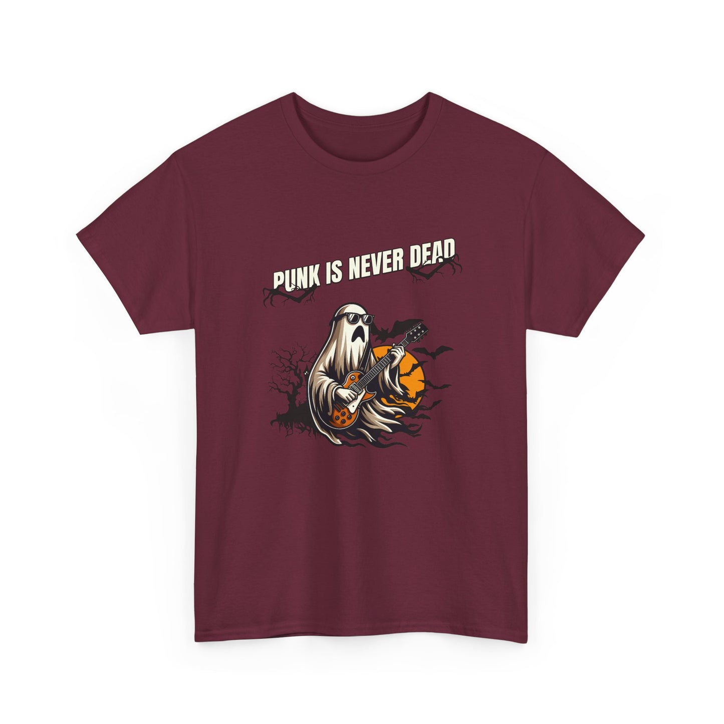 Halloween Ghost Punk is Never Dead Short Sleeve Tee Shirt - Spooky and Punk Forever