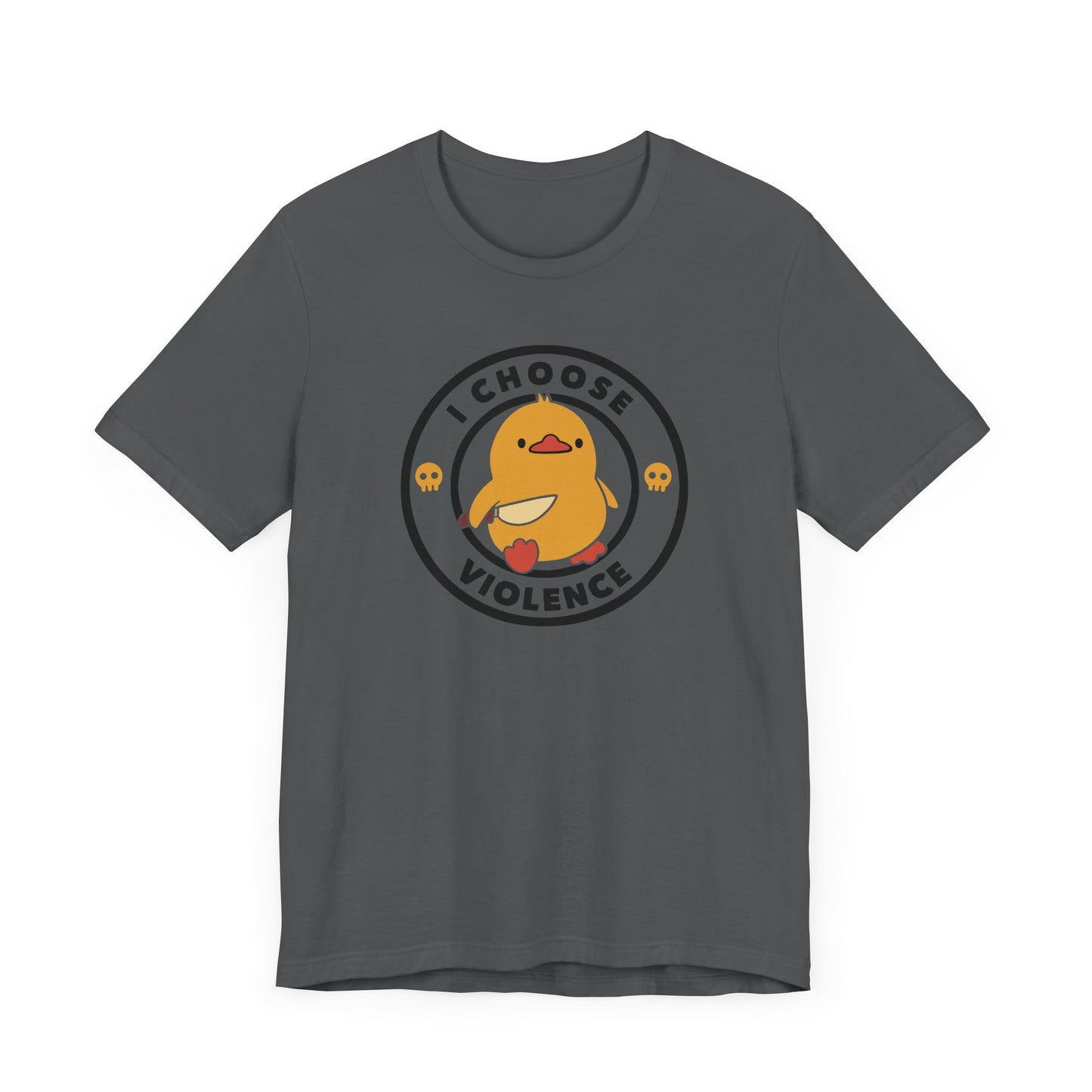 Funny Cute I Choose Violence Short Sleeve Tee Shirt - Humor Meets Playful Frustration