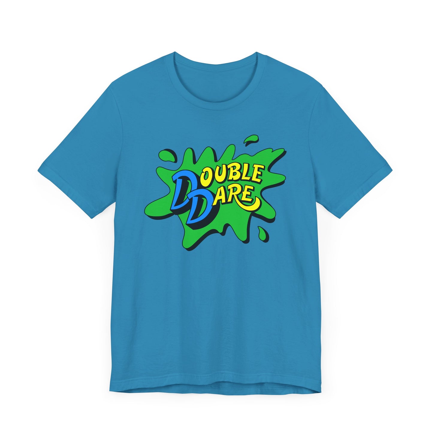 Double Dare Short Sleeve Tee Shirt - 80s Nickelodeon Inspired Game Show Nostalgia