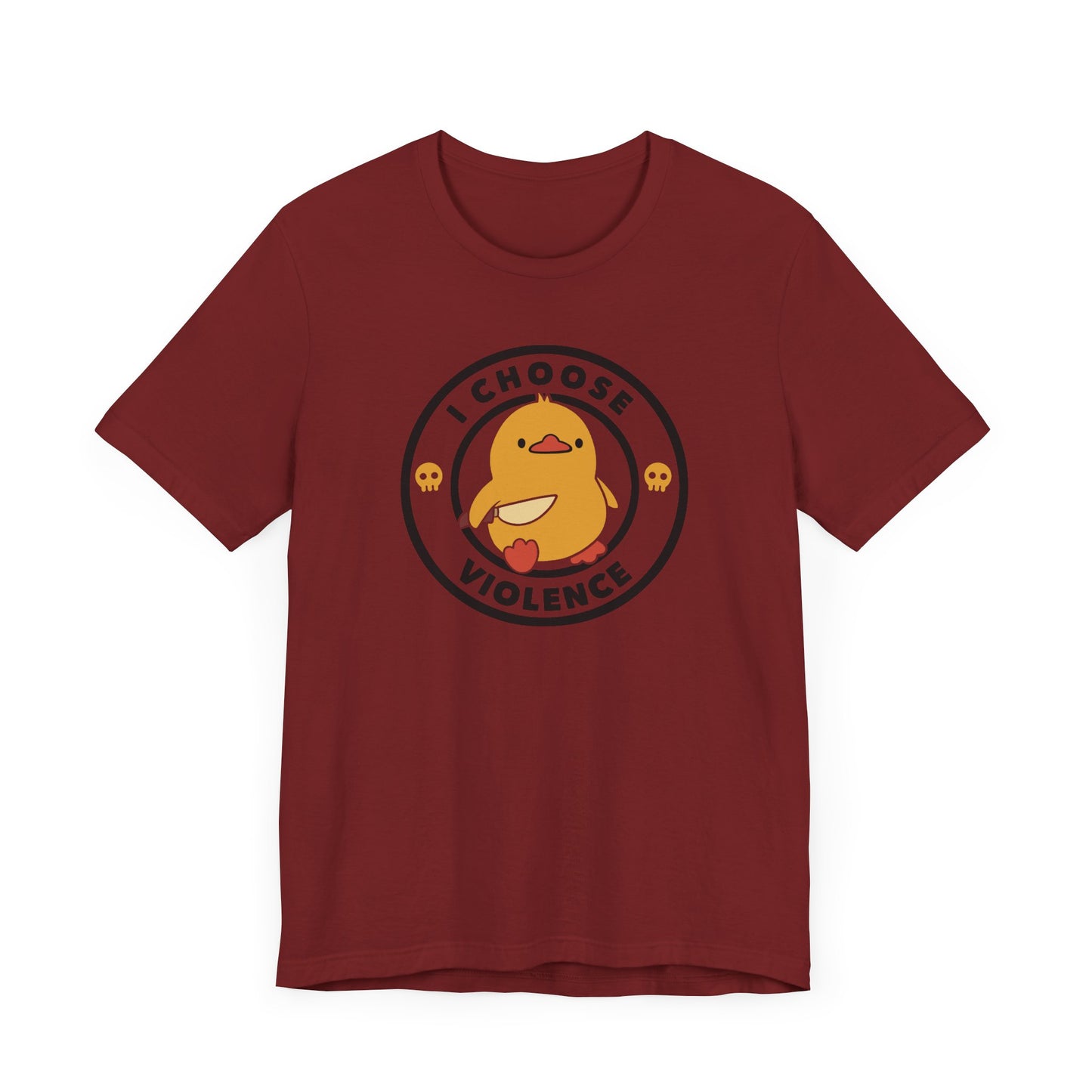 Funny Cute I Choose Violence Short Sleeve Tee Shirt - Humor Meets Playful Frustration