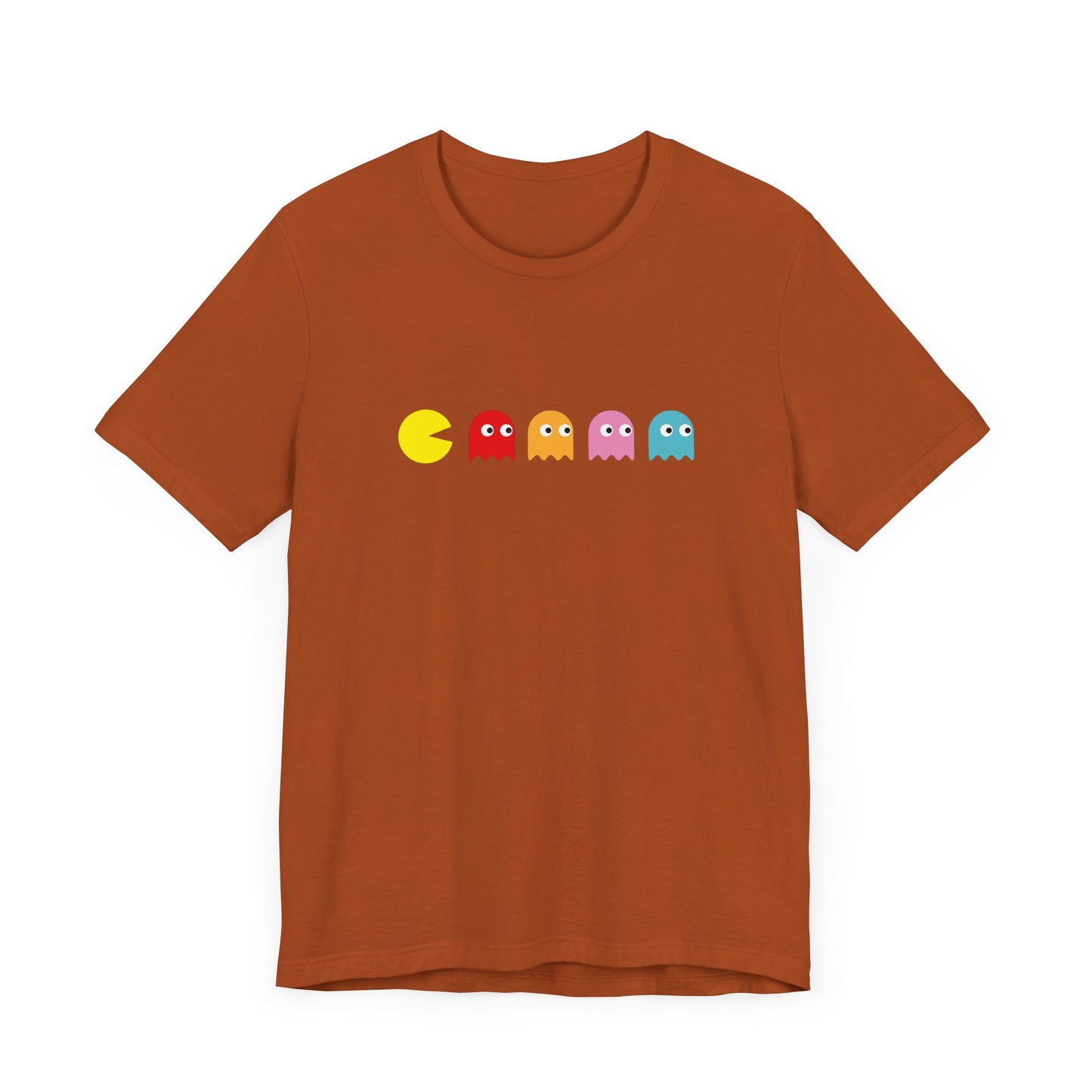 Pac-Man and Ghost Short Sleeve Tee Shirt - Retro Gaming at Its Best