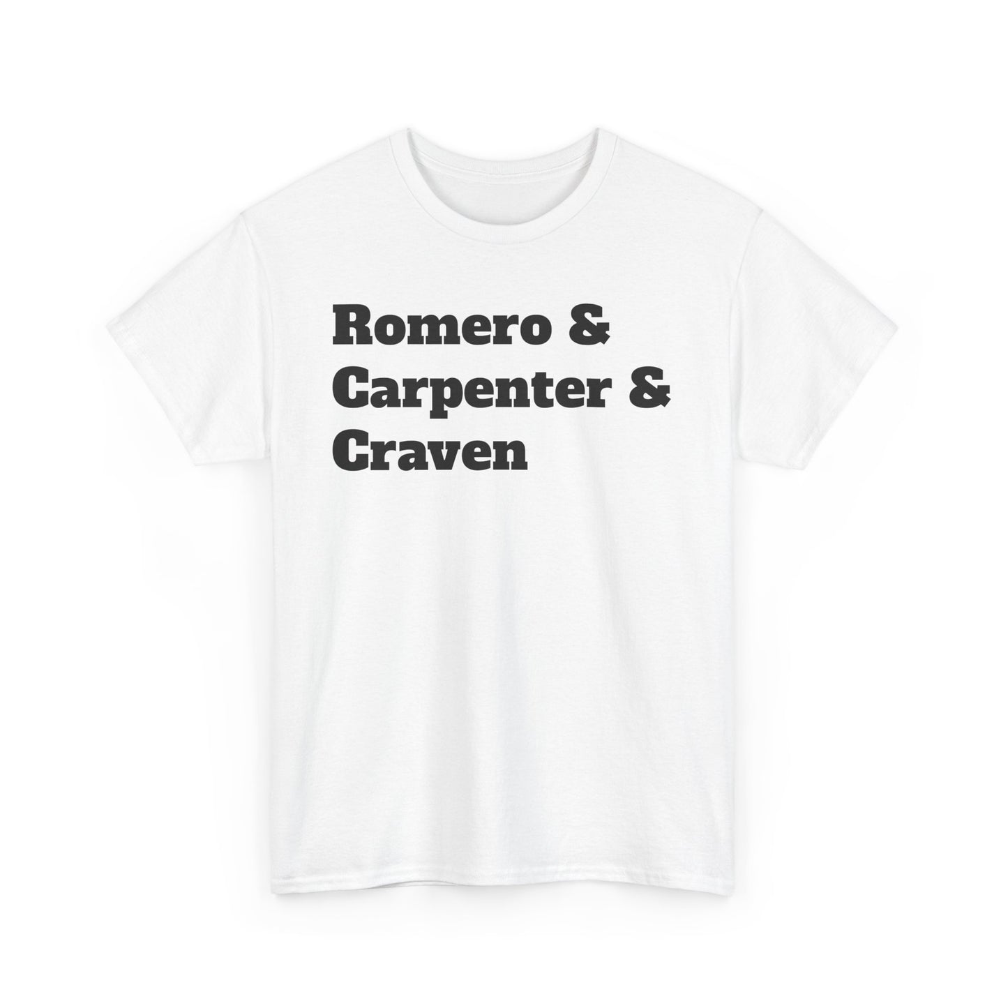 American Horror Directors Tee – Tribute to Romero, Carpenter, and Craven