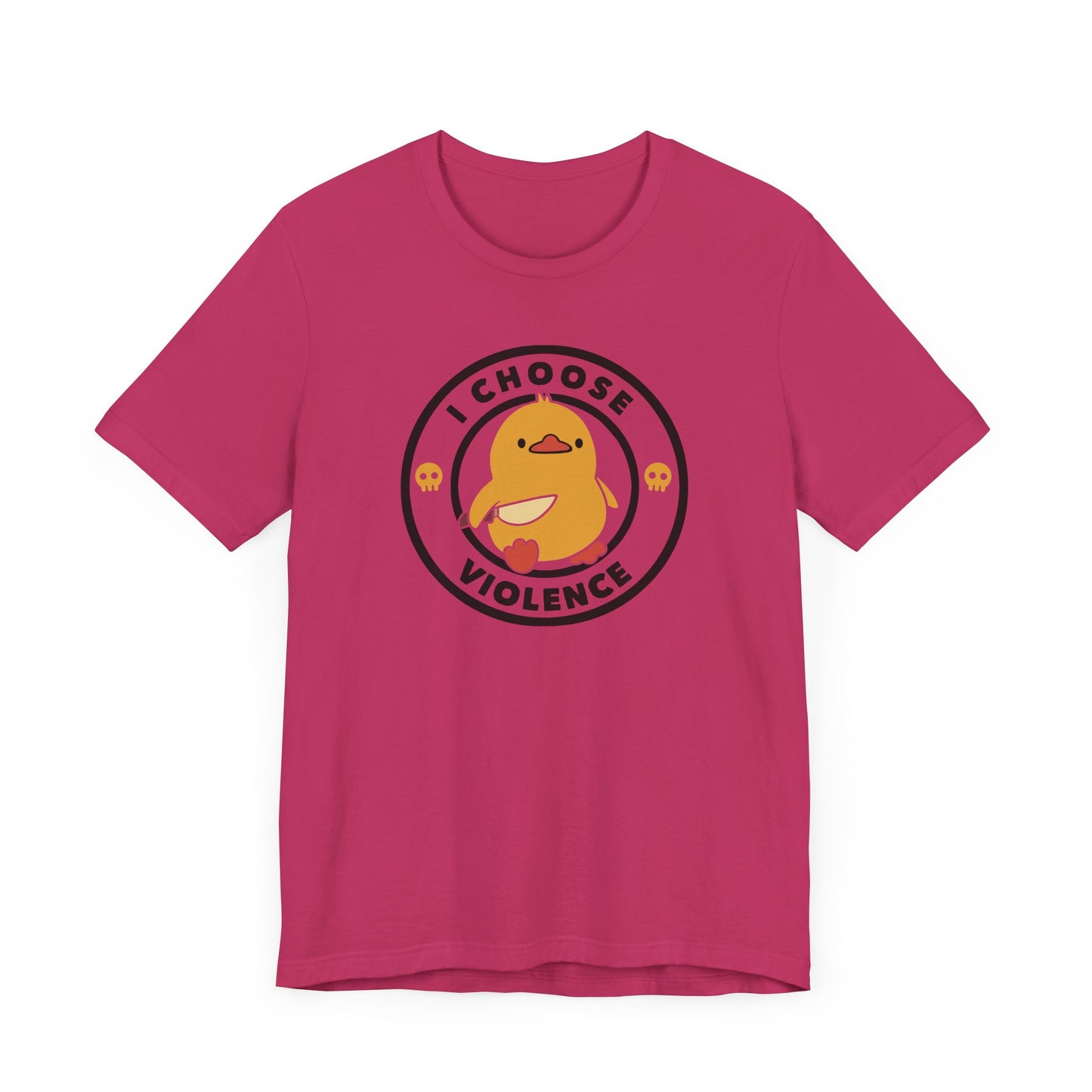 Funny Cute I Choose Violence Short Sleeve Tee Shirt - Humor Meets Playful Frustration