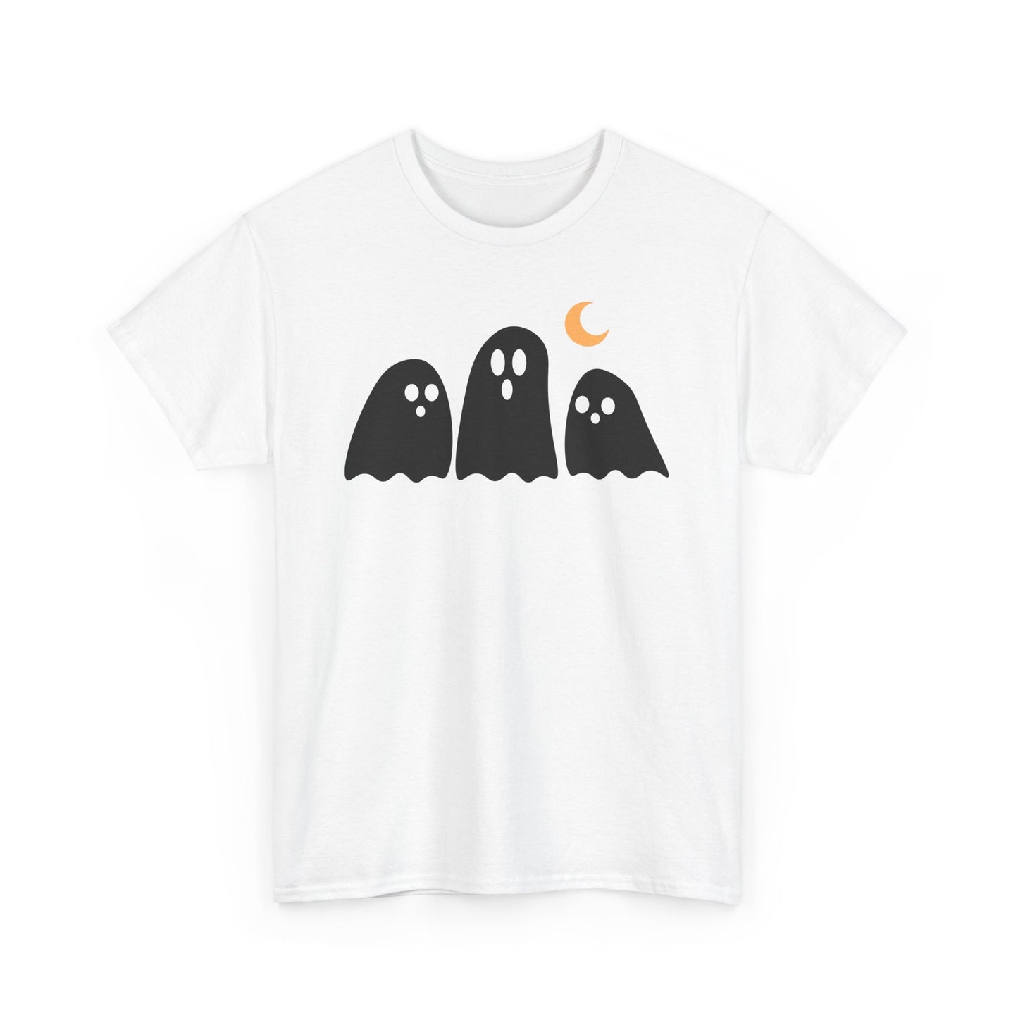 3 Ghosts Short Sleeve Tee Shirt - Cute and Spooky Halloween Fun